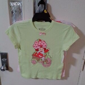 Ladies' Light Green Strawberry Shortcake Graphic Tee